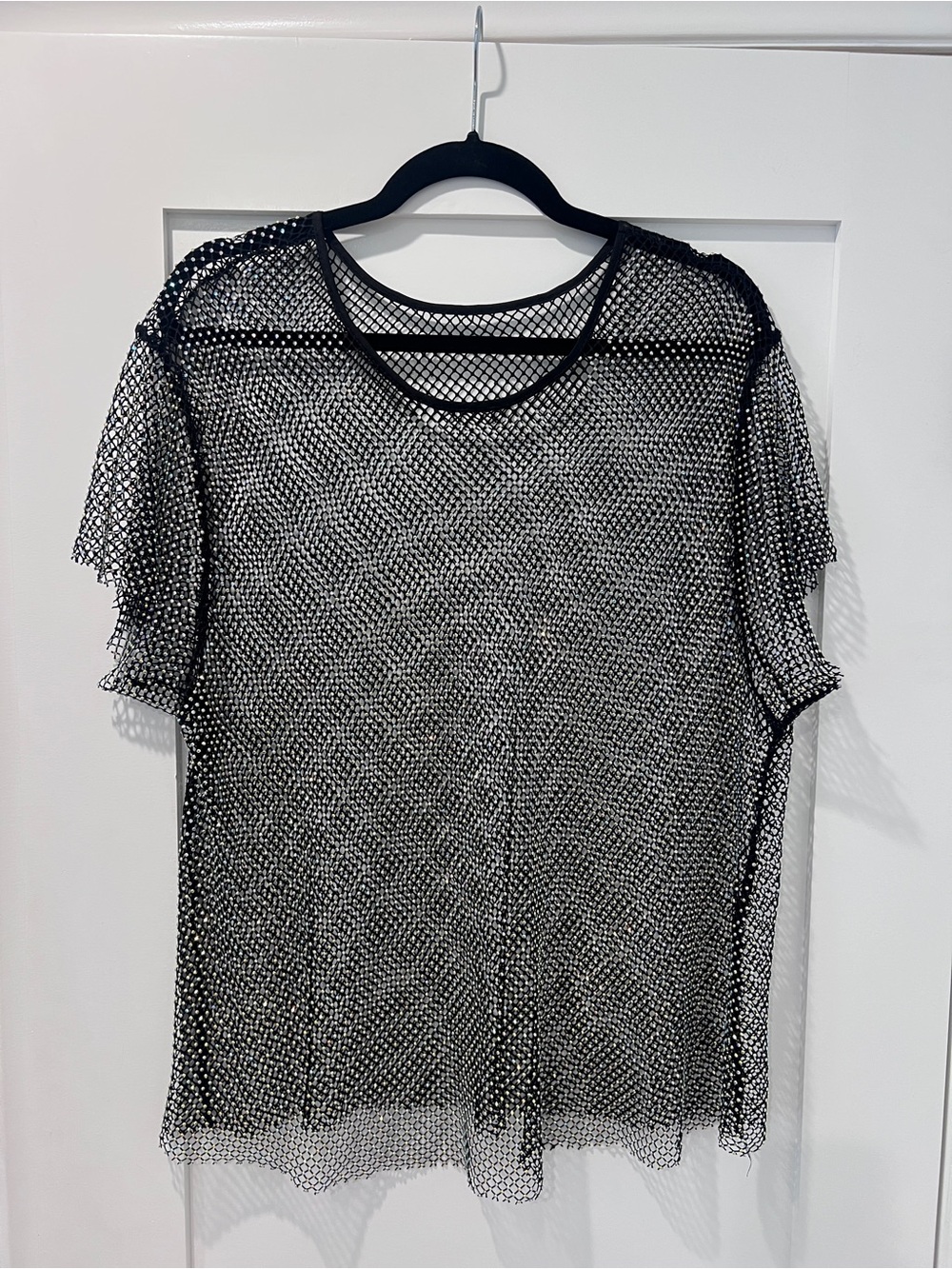 Bedazzled Mesh Boxy Crop Top - Picture 2 of 7
